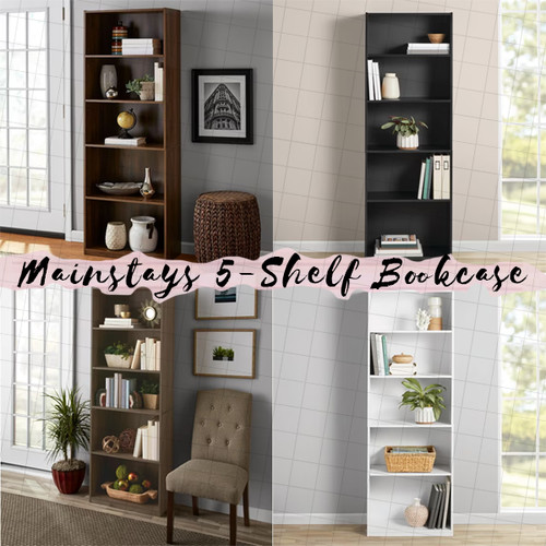 Mainstays shelf bookcase - mainstays, 5-shelf